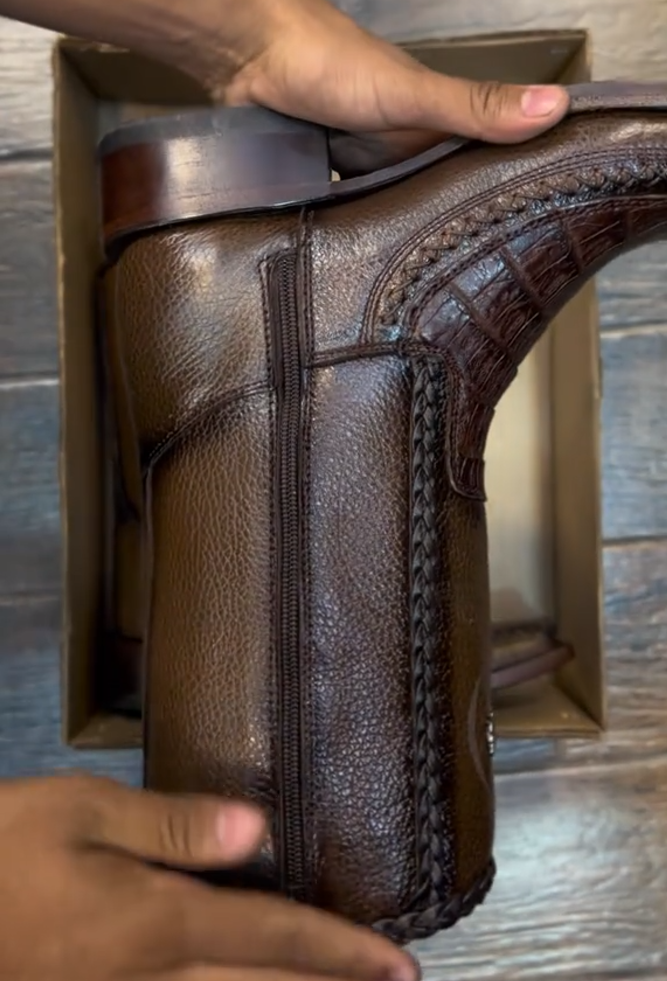 Men‘s Genuine Ostrich Leather Boots