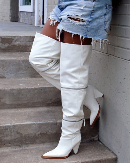 Orange Zippered Leather Shoes