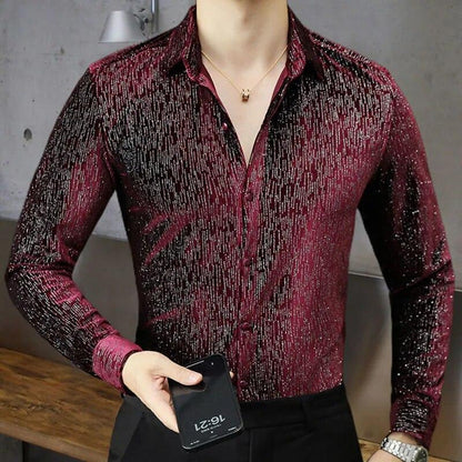 Fancy Shiny Long Sleeve Shirt