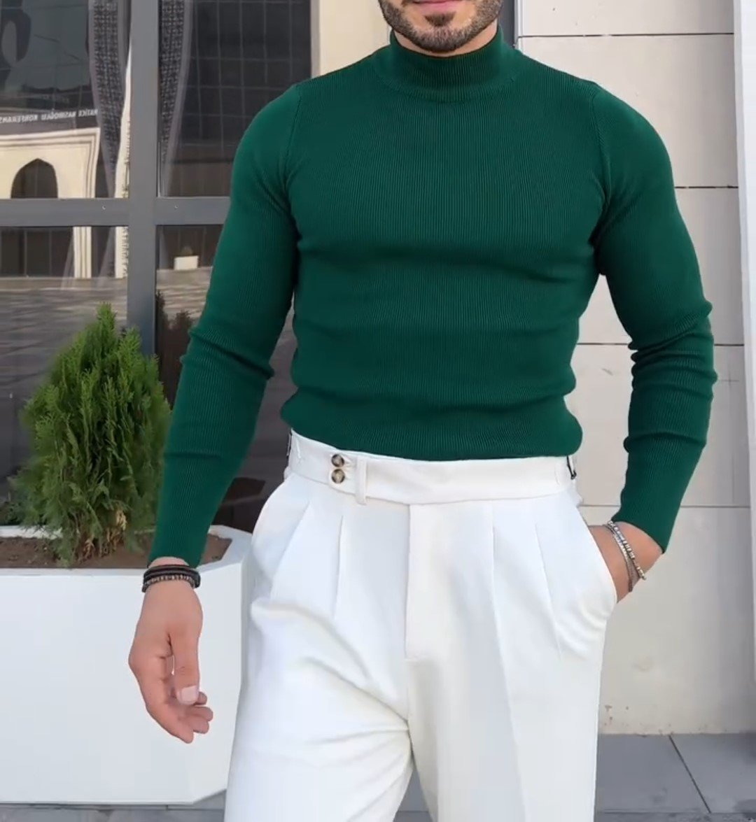 Extra Fine Wool Roll Neck Sweater