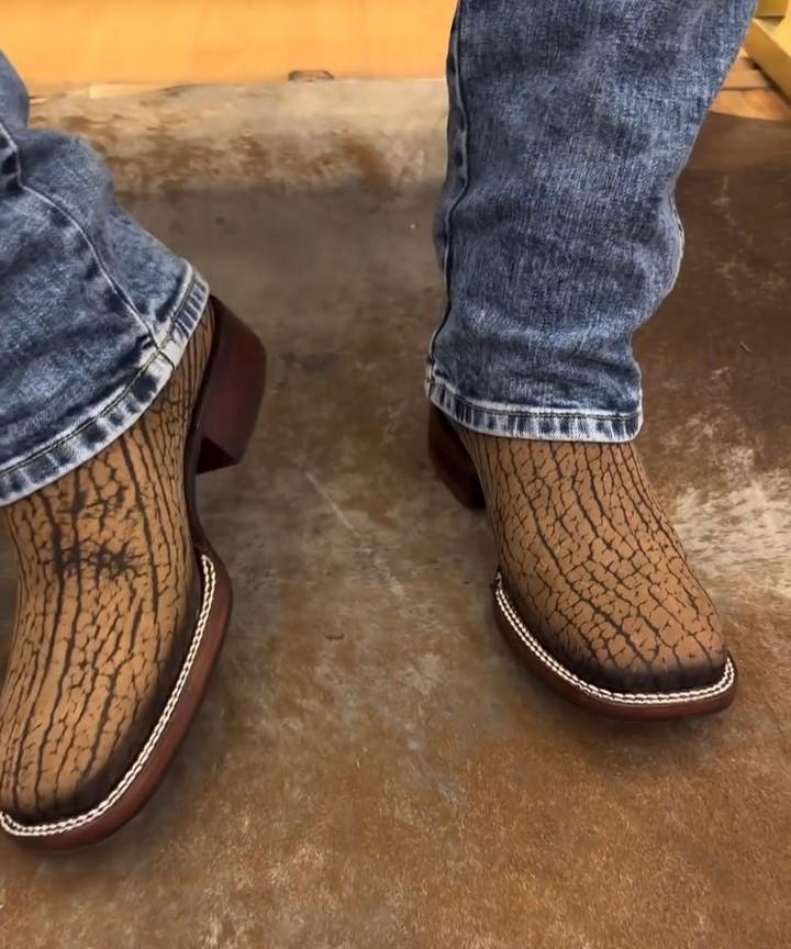 Leaf Pattern Cowboy Boots