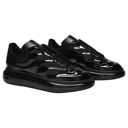 Men’s patent-leather low-top trainers