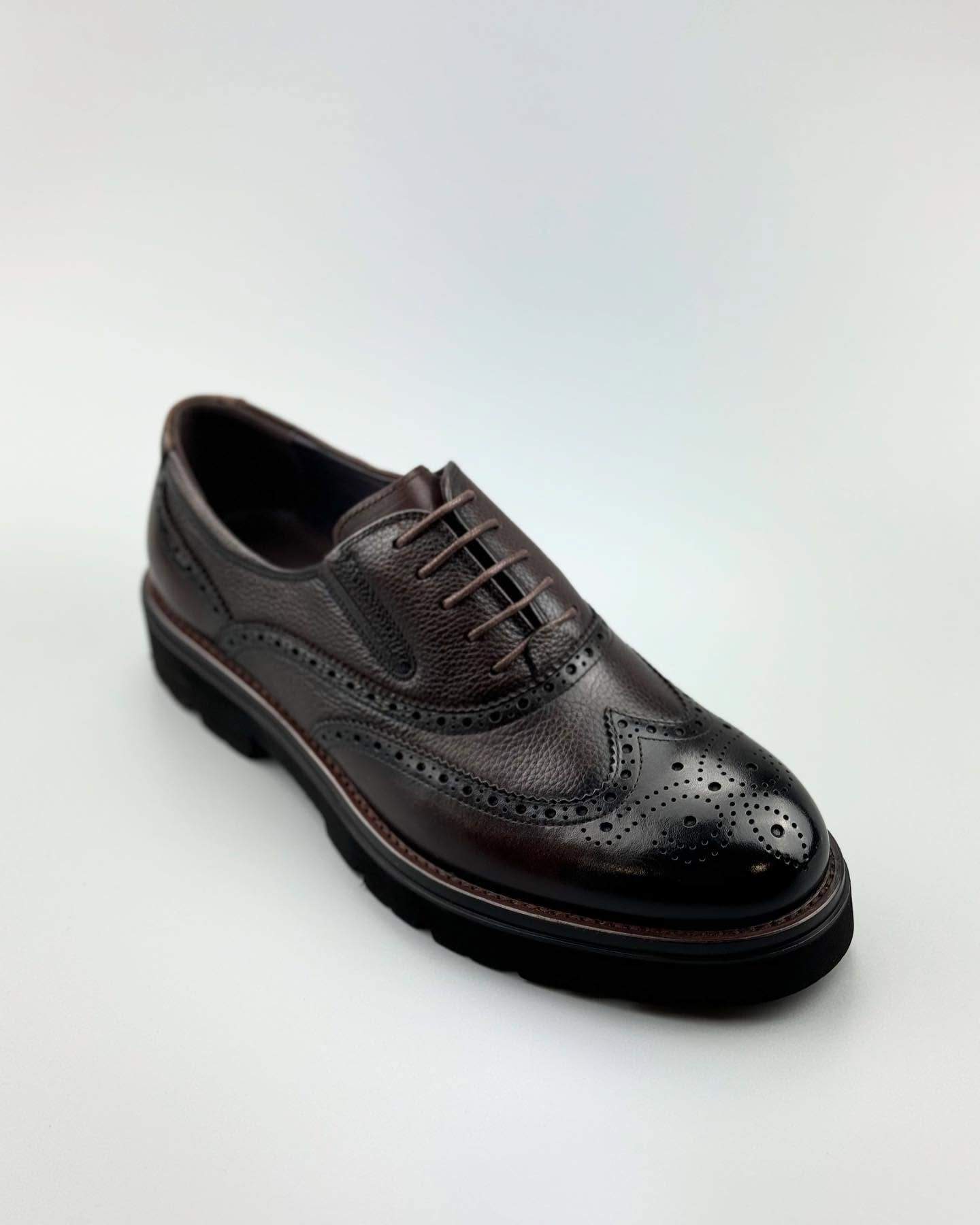 Men's Formal Shoes Brogue Carved Thick Sole Trendy Shoes