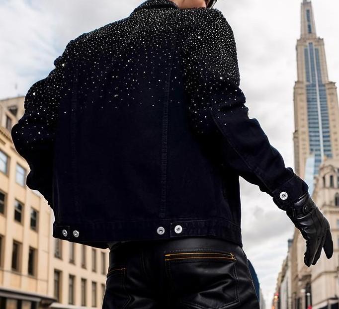 Rhinestone Starlight Denim Jacket