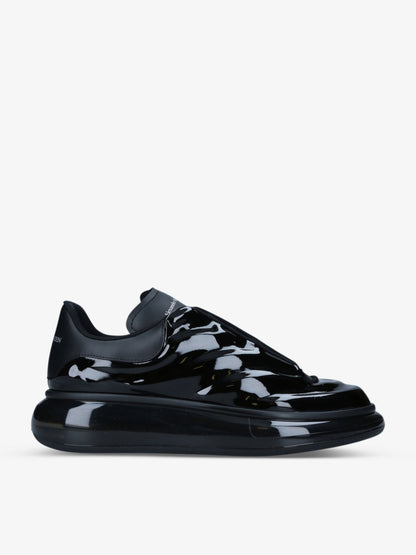 Men’s patent-leather low-top trainers