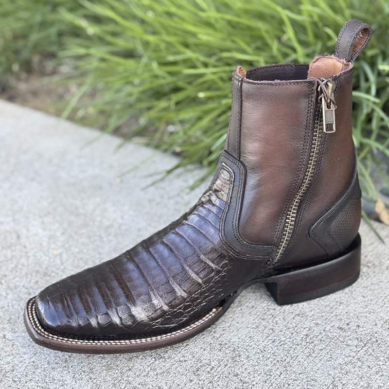 Handmade Crocodile Leather Ankle Boots