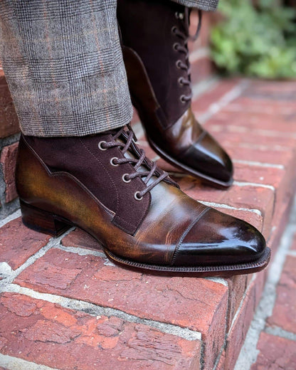 Brown suede dress boots