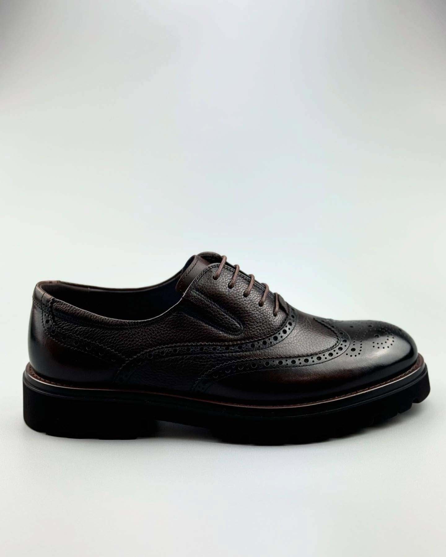 Men's Formal Shoes Brogue Carved Thick Sole Trendy Shoes