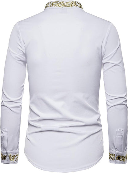 Men's Long Sleeve Embroidered Shirt