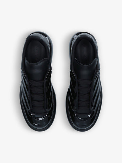 Men’s patent-leather low-top trainers