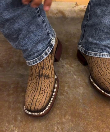 Leaf Pattern Cowboy Boots