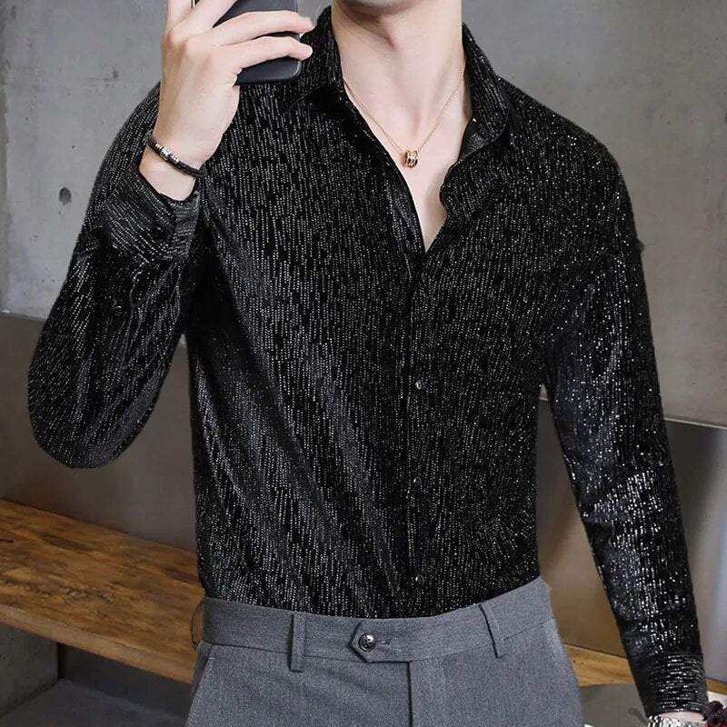 Fancy Shiny Long Sleeve Shirt