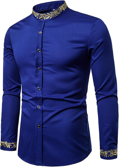 Men's Long Sleeve Embroidered Shirt