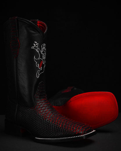 Matte Red Python – Square Toe