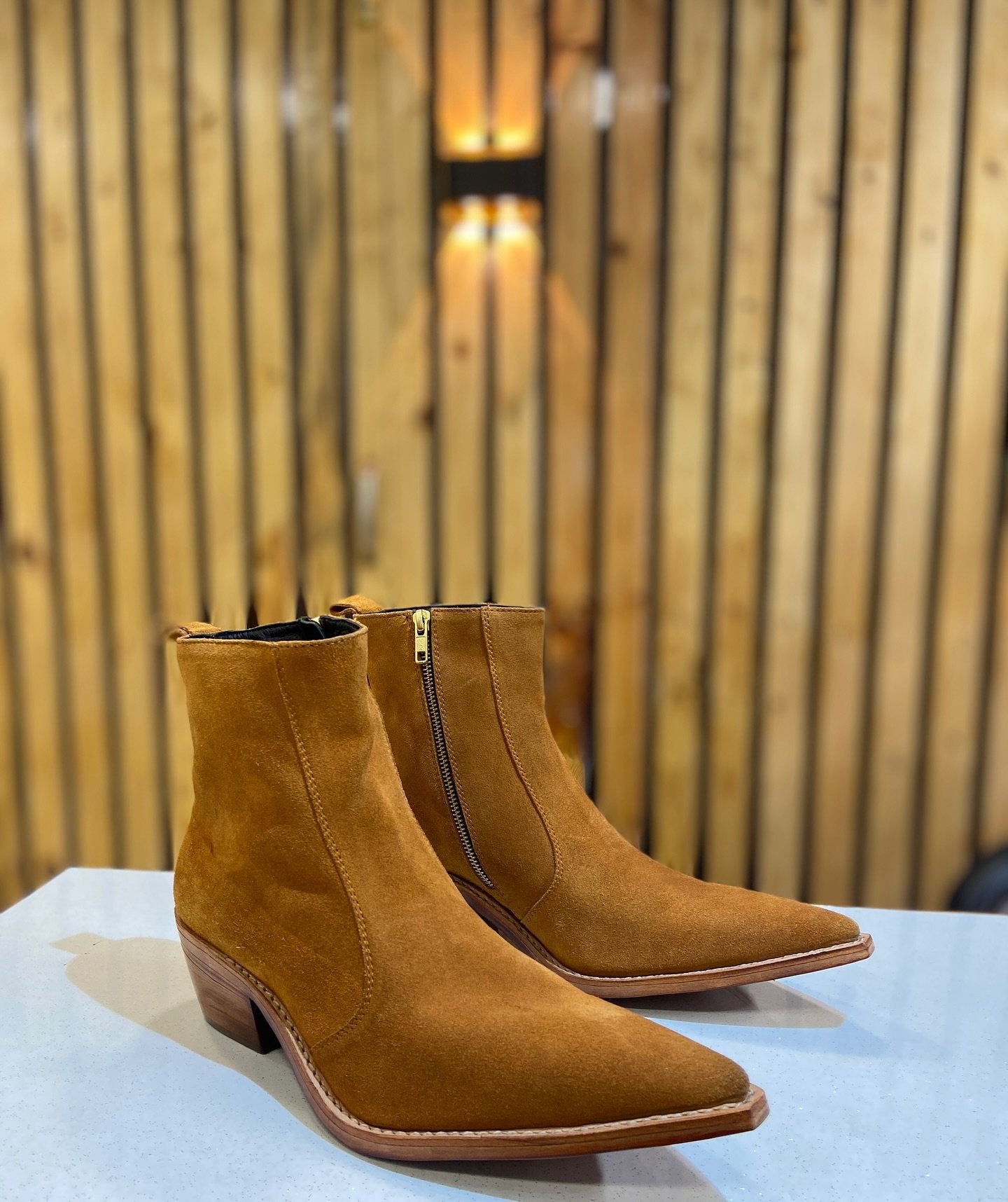 Pointed Toe Suede Chelsea Boots