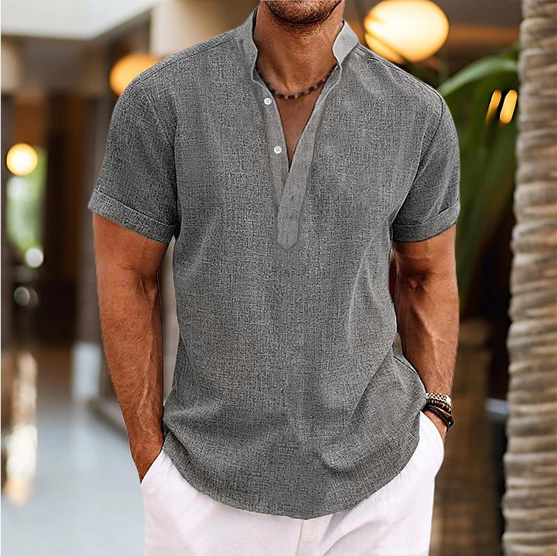 Simple Solid Color Short-sleeved Shirt