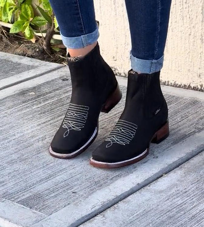 Black Handmade Leather Ankle Boots