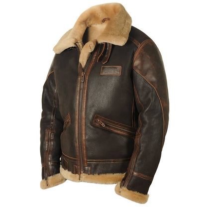 Navy Air Force Sheepskin Bomber Jacket