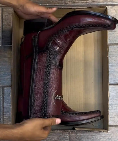 Men‘s Genuine Ostrich Leather Boots