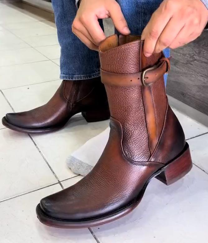 Men's Boots In Bovine Leather With Zipper