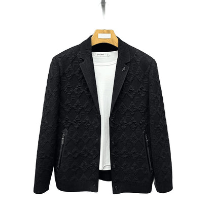 Men's Autumn Three-Dimensional Pattern Knitted Jacket