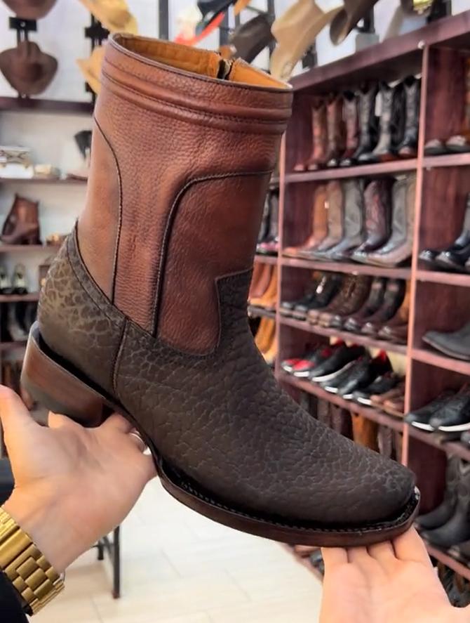 Men's Genuine Bull Neck Leather Boots