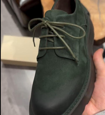 Dark Green Suede Men's Shoes