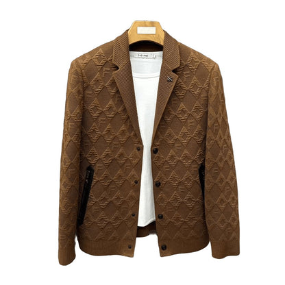 Men's Autumn Three-Dimensional Pattern Knitted Jacket