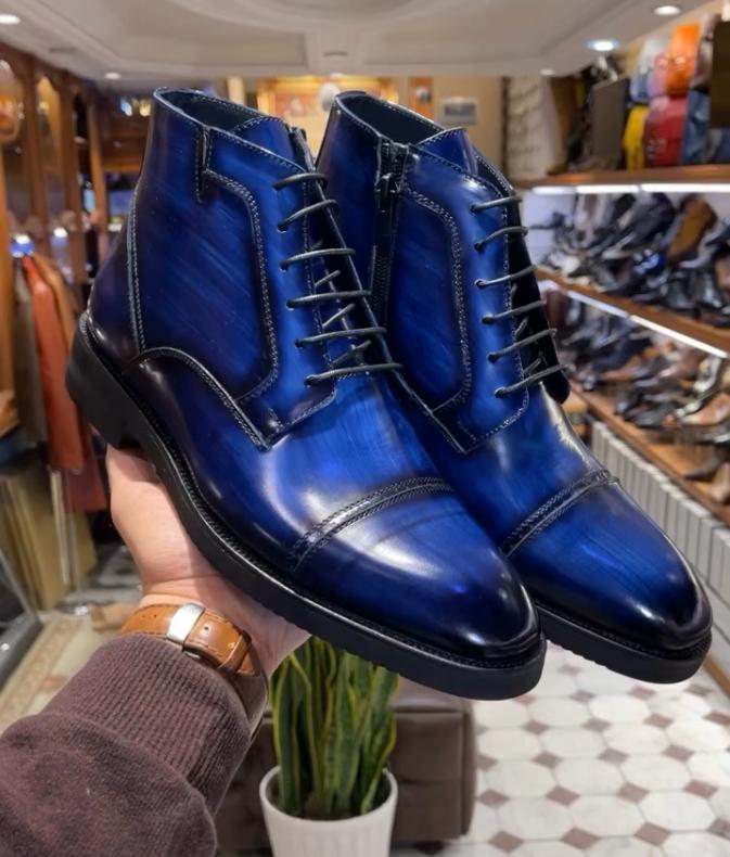 Captoe Ankle Boot – Blue