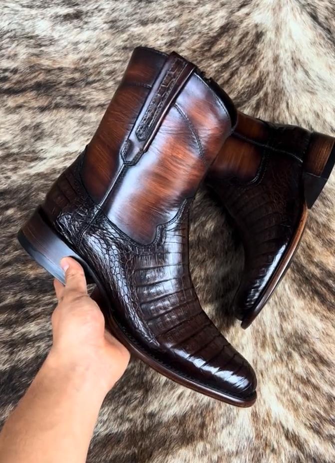 Men's Handmade Crocodile Leather Boots