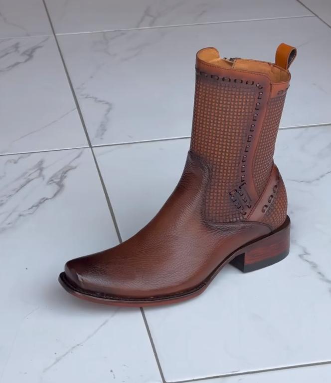 Men's Grid Dot Deerskin Boots