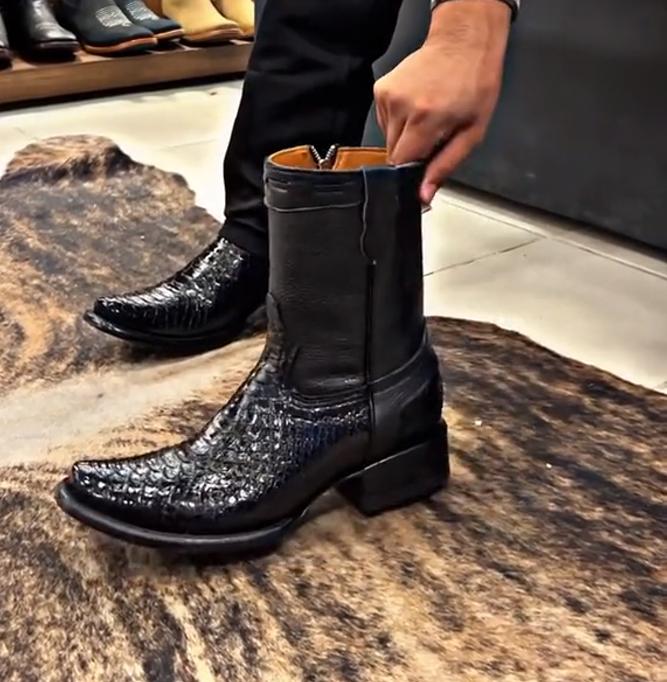 Men's Western Shiny Ankle Boots