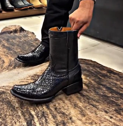 Men's Western Shiny Ankle Boots