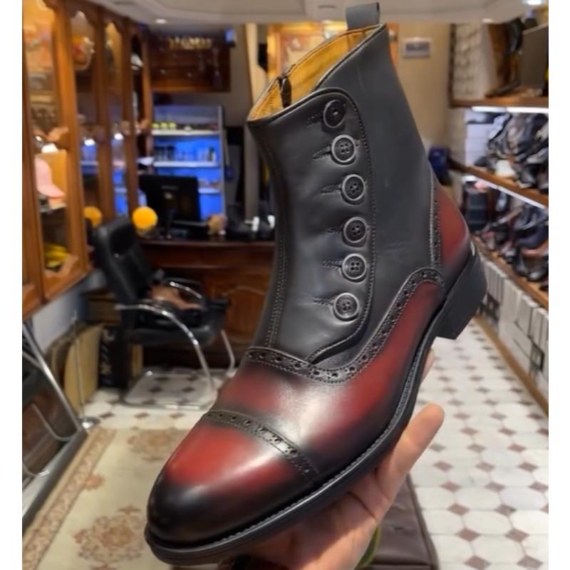 Men's Retro Button Boots