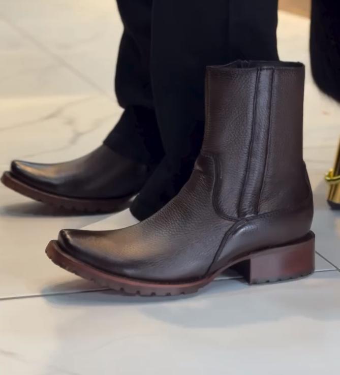 Men's Vintage Deerskin Cowboy Boots